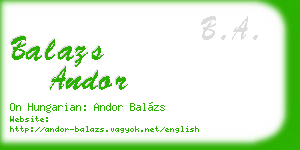 balazs andor business card